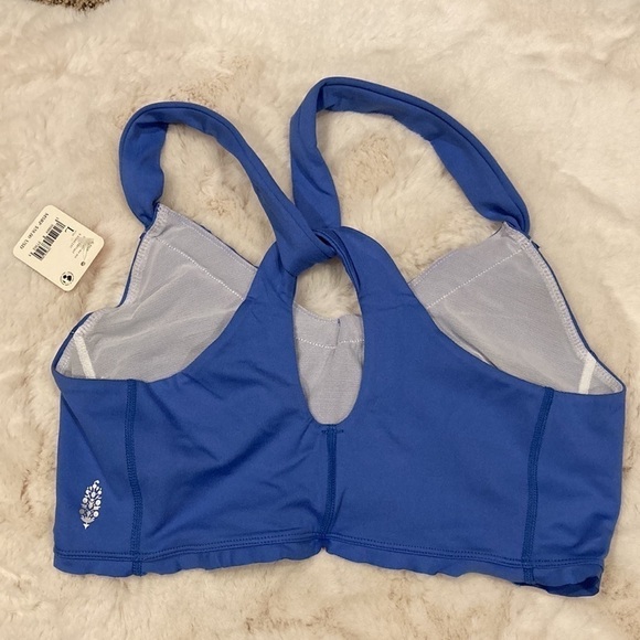 Free People Down The Line Bra Blue Ruffle Size Large - Picture 7 of 11